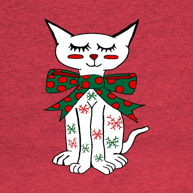 Cute Holiday Snowflake Cat by TintedRed